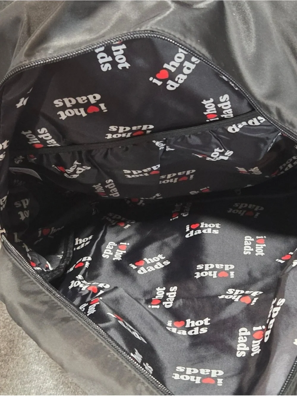 Black Graphic 'I ♥ Hot Dads' Nylon Backpack